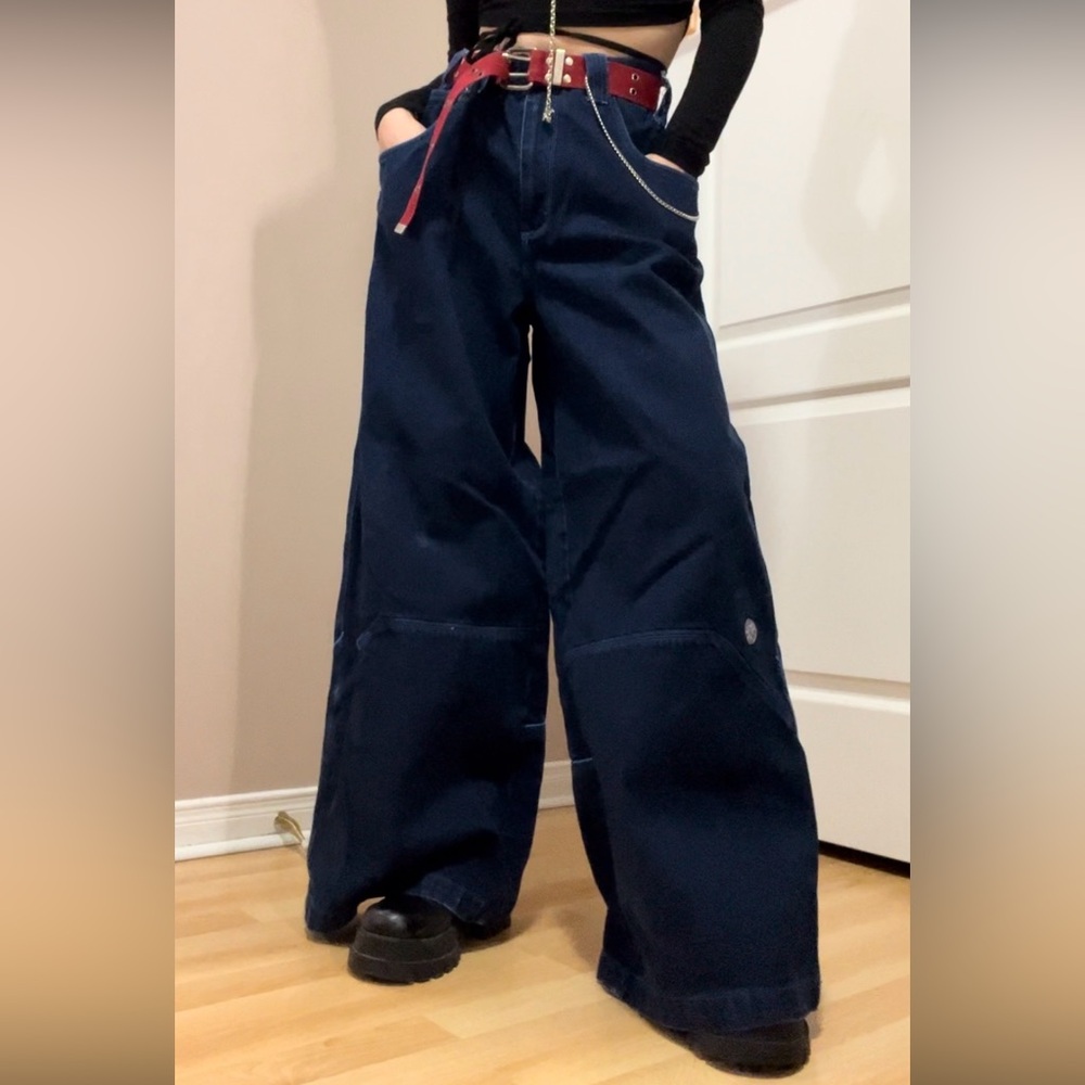 Y2K Snake Eyes Wide Leg Jeans